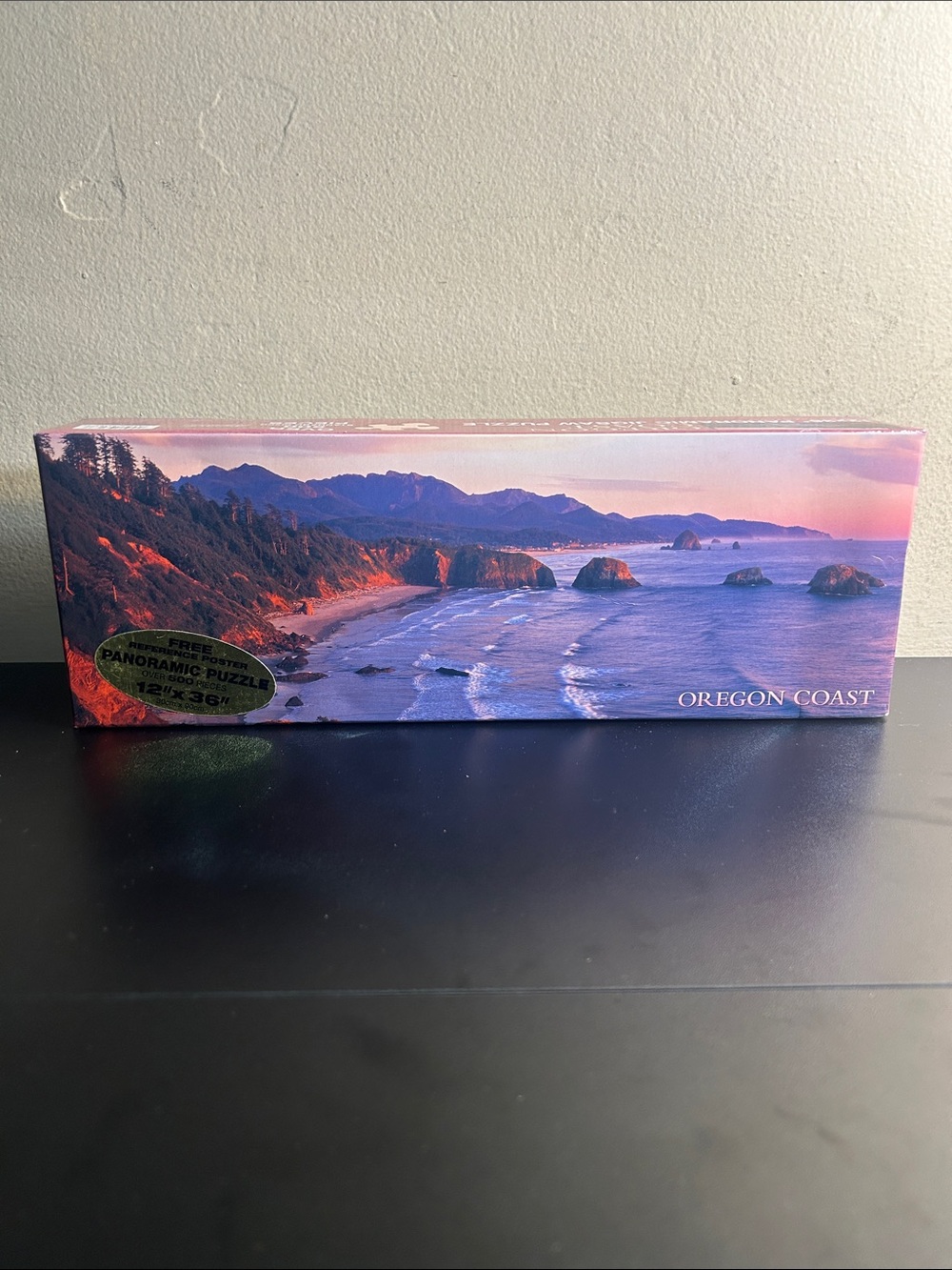 Oregon Coast Panoramic 500 pc. Puzzle - Seascape Sunset New Sealed with Poster.
